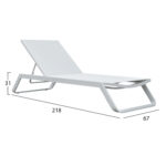 ΞΑΠΛΩΣΤΡΑ ΑΛΟΥΜΙΝΙΟΥ MARIMAR HM6562.02 ΣΚΕΛΕΤΟΣ & TEXTILENE ΛΕΥΚΟ 220x67.5x31.5Υεκ - Image 2