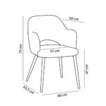 ASCOT ΚΑΡΕΚΛΑ ΚΑΦΕ ΣΚΟΥΡΟ 60x63.5x79 03-1064 - Image 10