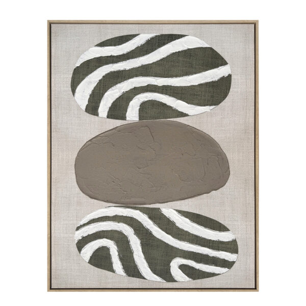 SLATE B ΠΙΝΑΚΑΣ ΔΙΑΚΟΣΜΗΤΙΚΟΣ ΜΕ ΚΟΡΝΙΖΑ 75x100x4cm ΚΑΜΒΑΣ ΛΑΔΙ ΜΠΕΖ ΛΕΥΚΟ PS 033030 - Image 3