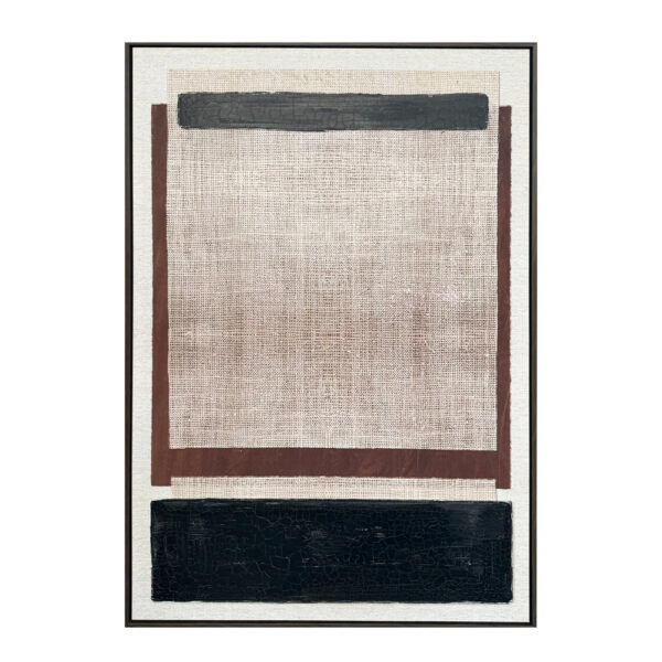 SQUARE ΠΙΝΑΚΑΣ ΔΙΑΚΟΣΜΗΤΙΚΟΣ ΜΕ ΚΟΡΝΙΖΑ 80x120x4cm ΚΑΜΒΑΣ ΜΠΕΖ ΜΑΥΡΟ ΚΑΦΕ PS 033033 - Image 3