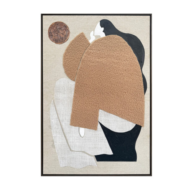 AMIT A ΠΙΝΑΚΑΣ ΔΙΑΚΟΣΜΗΤΙΚΟΣ ΜΕ ΚΟΡΝΙΖΑ 80x120x4cm ΚΑΜΒΑΣ ΜΠΕΖ ΛΕΥΚΟ ΜΑΥΡΟ PS 033034 - Image 3