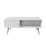 ZIZEL COFFEE TABLE 1ΠΟΡΤΑ ΛΕΥΚΟ ΜΕ PATTERN ΧΡΥΣΟ 100x50x42cm 04-0658