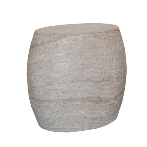LITHOS OVAL SIDE TABLE BEIGE 62x43x52.5 04-1223 - Image 4