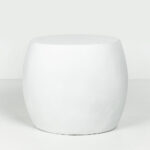 LITHOS OVAL SIDE TABLE ΛΕΥΚΟ 62x43.5x53cm 04-1232