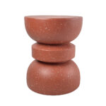 TERRACOTTA SIDE TABLE TERRAZZO TERRACOTTA 36x36x46cm 04-1307