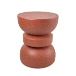 TERRACOTTA SIDE TABLE TERRAZZO TERRACOTTA 36x36x46cm 04-1307 - Image 3