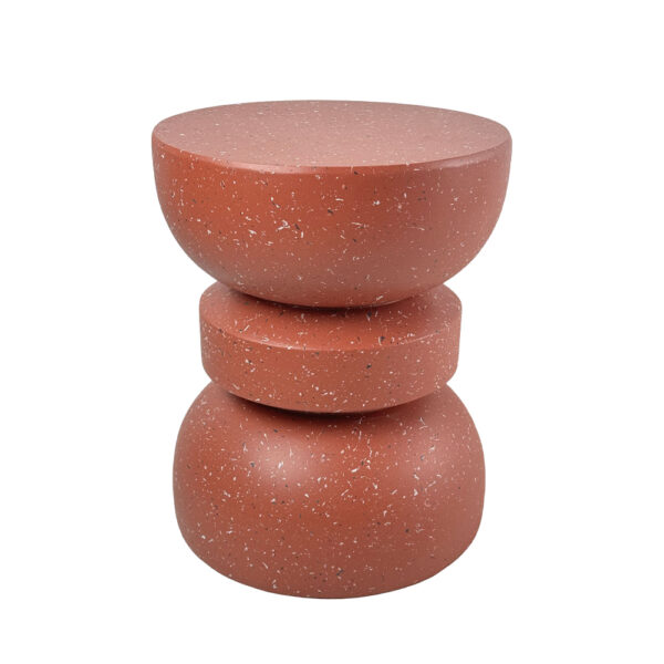TERRACOTTA SIDE TABLE TERRAZZO TERRACOTTA 36x36x46cm 04-1307 - Image 3
