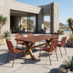 POMPEI ΤΡΑΠΕΖΙ RUST RED 200x100x74.5 22-0231 - Image 6
