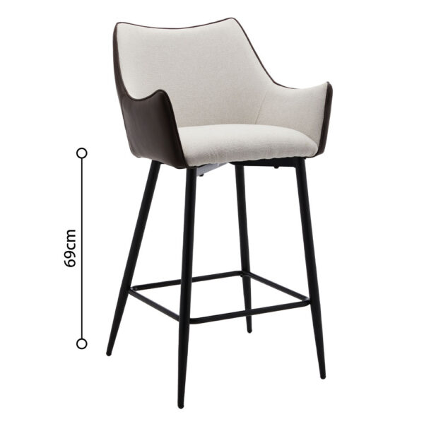 MALONE ΣΚΑΜΠΟ BAR ΓΚΡΙ ΑΝΟΙΧΤΟ ΚΑΦΕ ΣΚΟΥΡΟ 38x51x96 26-0019 - Image 7
