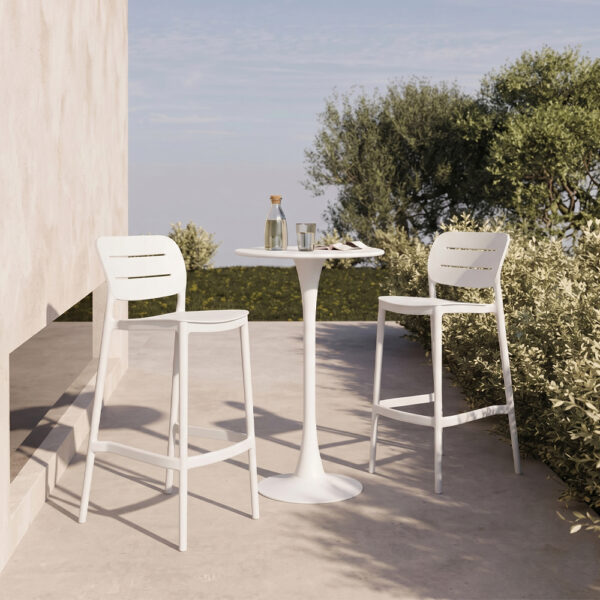 LIDO ΤΡΑΠΕΖΙ BAR ΛΕΥΚΟ 59.5x59.5x100.5 26-0023 - Image 4