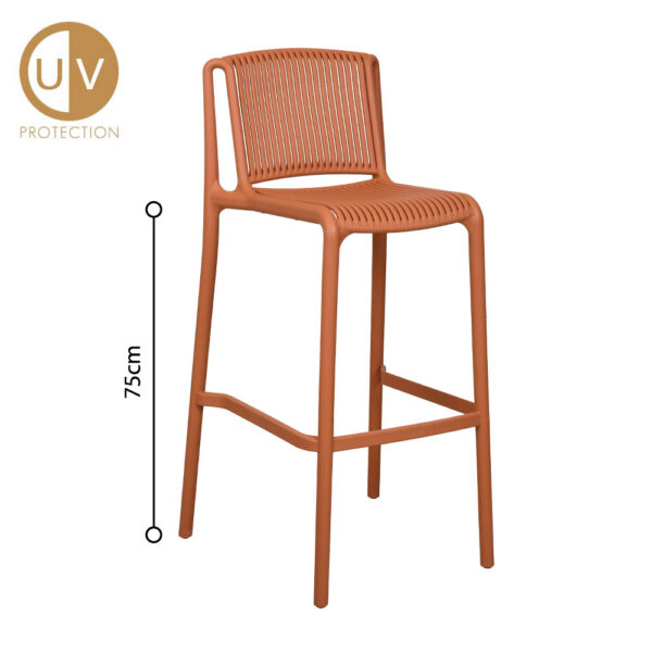 POLLY ΣΚΑΜΠΟ BAR TERRACOTTA 42x50x100.5 26-0030 - Image 11