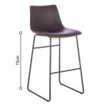 NUEVO XL ΣΚΑΜΠΟ BAR ΚΑΦΕ ANTIQUE WASHED ΜΑΥΡΟ 47x57x100 26-0039 - Image 9