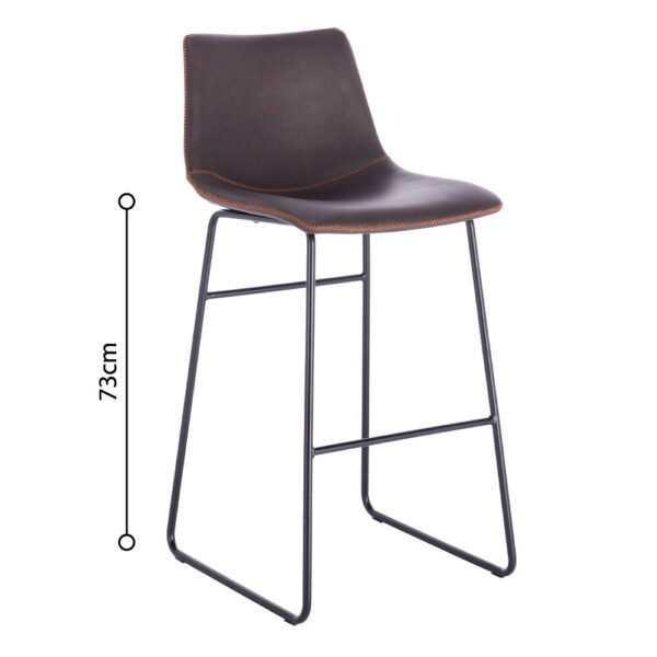 NUEVO XL ΣΚΑΜΠΟ BAR ΚΑΦΕ ANTIQUE WASHED ΜΑΥΡΟ 47x57x100 26-0039 - Image 9