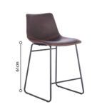 NUEVO ΣΚΑΜΠΟ BAR ΚΑΦΕ ANTIQUE WASHED ΜΑΥΡΟ 46x57.5x89 26-0040 - Image 9