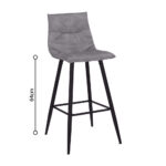 LINEA ΣΚΑΜΠΟ BAR ΓΚΡΙ SILVER 42x51x94 26-0074 - Image 11