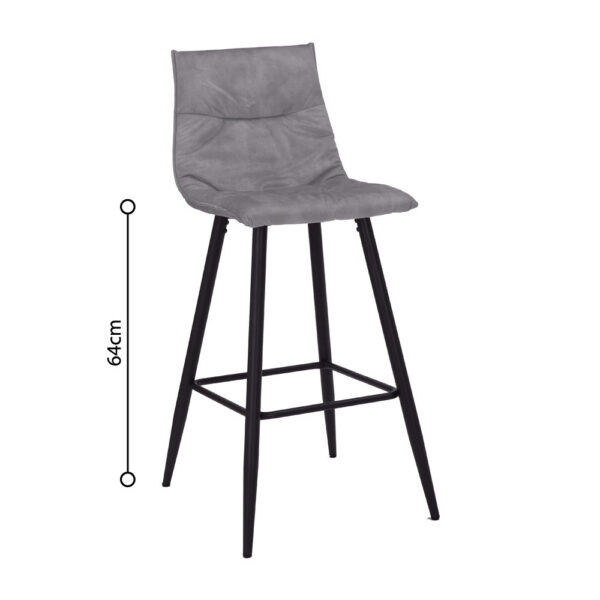 LINEA ΣΚΑΜΠΟ BAR ΓΚΡΙ SILVER 42x51x94 26-0074 - Image 11