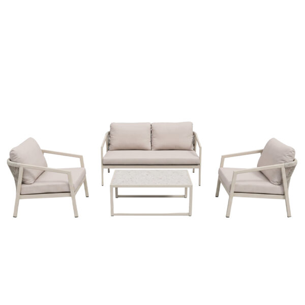 MARE ΣΑΛΟΝΙ SET 1+2+1 OFF WHITE 49-0012 - Image 2