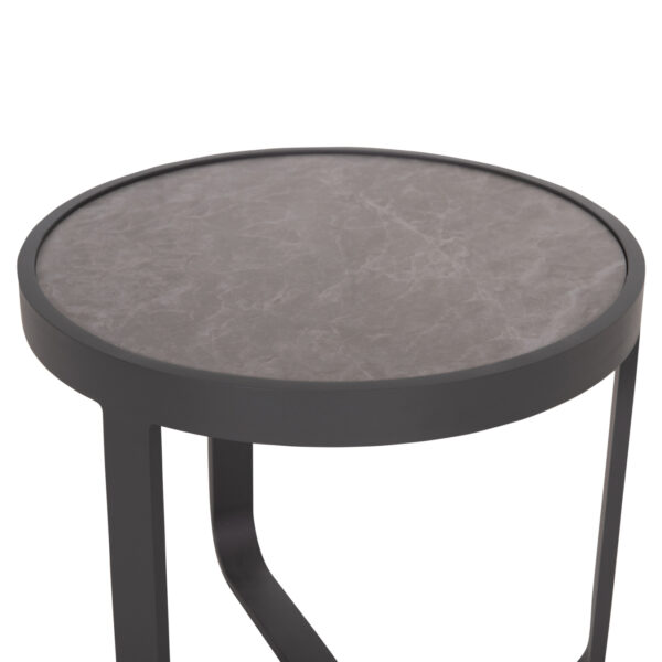 ΤΡΑΠΕΖΑΚΙ ΑΛΟΥΜΙΝΙΟΥ DEVIOUS SM6440.01 ΑΝΘΡΑΚΙ--ΓΚΡΙ SINTERED STONE TOP Φ45x41Υεκ. - Image 6