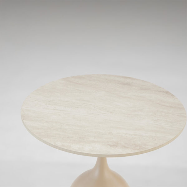 EARTH COFFEE TABLE BEIGE ΜΕ ΟΨΗ ΜΑΡΜΑΡΟΥ 50x50x54.5cm 52-0021 - Image 3