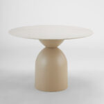 EARTH ΤΡΑΠΕΖΙ BEIGE ΜΕ ΟΨΗ ΜΑΡΜΑΡΟΥ 110x110x75cm 52-0022