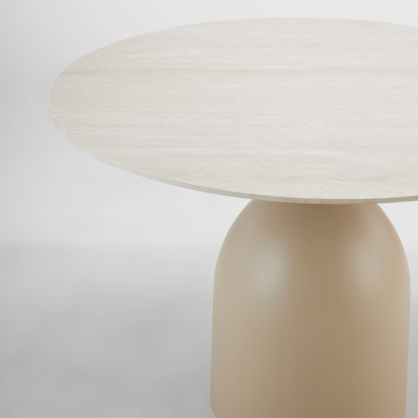 EARTH ΤΡΑΠΕΖΙ BEIGE ΜΕ ΟΨΗ ΜΑΡΜΑΡΟΥ 110x110x75cm 52-0022 - Image 2
