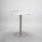 UNO ΤΡΑΠΕΖΙ BEIGE ΜΕ ΟΨΗ ΜΑΡΜΑΡΟΥ ΓΚΡΙ 80x80x74cm 52-0024