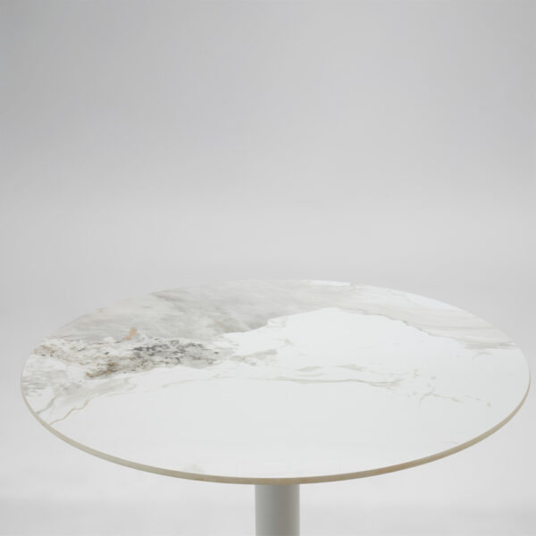 UNO ΤΡΑΠΕΖΙ BEIGE ΜΕ ΟΨΗ ΜΑΡΜΑΡΟΥ ΓΚΡΙ 80x80x74cm 52-0024 - Image 2