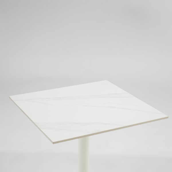 QUADRA ΤΡΑΠΕΖΙ ΛΕΥΚΟ ΜΕ ΟΨΗ ΜΑΡΜΑΡΟΥ 60x60x74cm 52-0025 - Image 2
