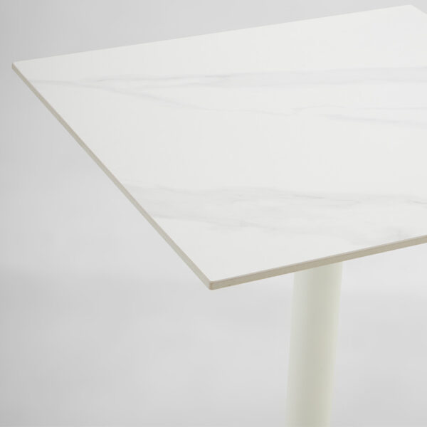 QUADRA ΤΡΑΠΕΖΙ ΛΕΥΚΟ ΜΕ ΟΨΗ ΜΑΡΜΑΡΟΥ 60x60x74cm 52-0025 - Image 3