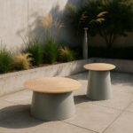 ZENTRA COFFEE TABLE ΦΥΣΙΚΟ ΓΚΡΙ 70x70x39cm 54-0016 - Image 2