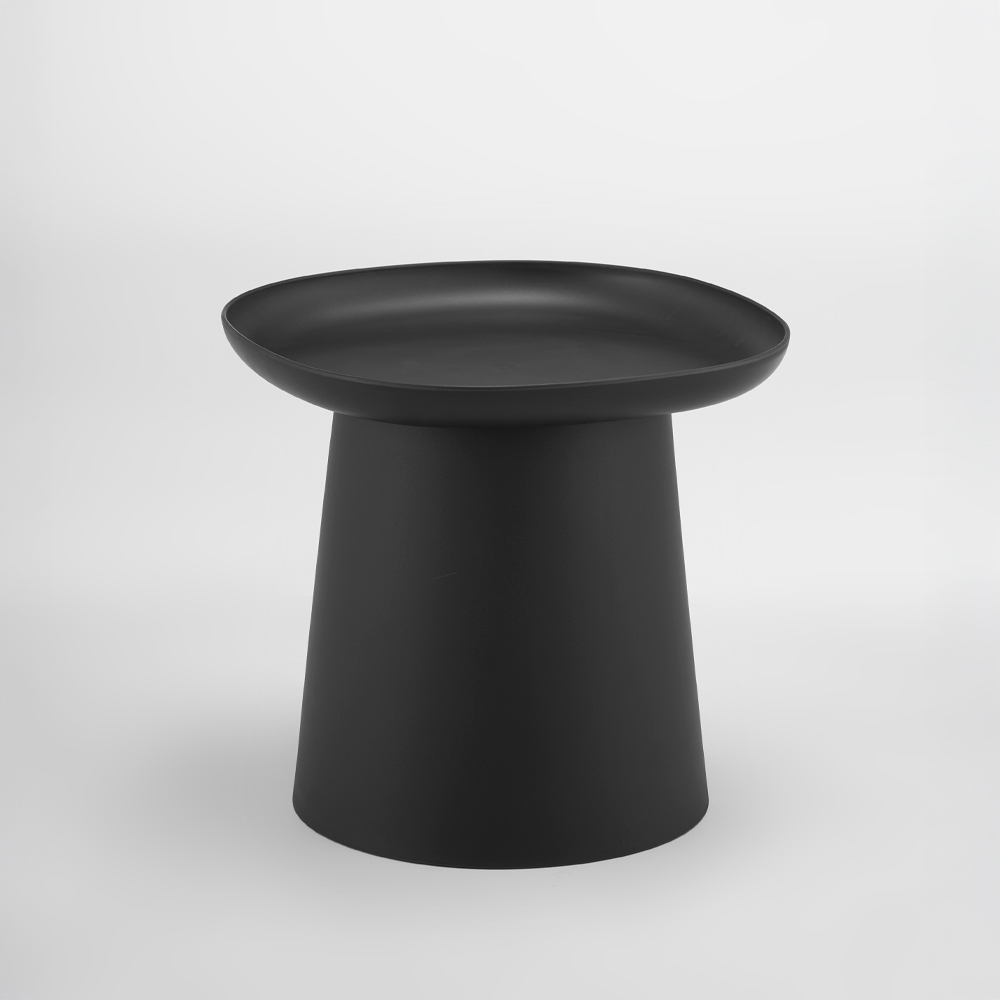 54-0022-ha6cE-first-_1 PLATE COFFEE TABLE ΜΑΥΡΟ 50x50x47.5cm 54-0022 - Image 1