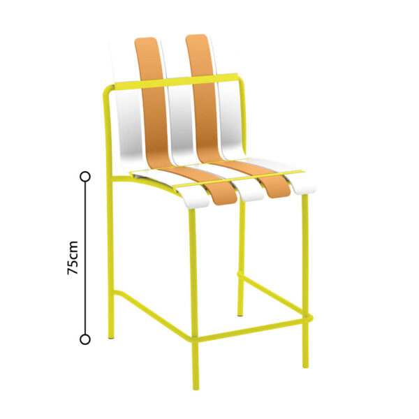 KIOSK ΣΚΑΜΠΟ BAR ΛΕΥΚΟ ΠΟΡΤΟΚΑΛΙ 54x49x110cm 58-0001 - Image 4
