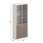 ΒΙΒΛΙΟΘΗΚΗ NEWLINE HM18281 ΜΕΛΑΜΙΝΗ ΕΚΡΟΥ & ΚΑΦΕ--ΓΥΑΛΙ 80x40x200Υεκ. - Image 2