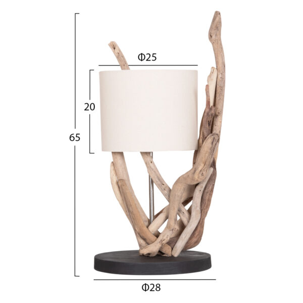 ΕΠΙΤΡΑΠΕΖΙΟ ΦΩΤΙΣΤΙΚΟ BRAMBLE HM4873 DRIFTWOOD & ΛΕΥΚΟ ΚΑΠΕΛΟ Φ28x65Υεκ. - Image 2