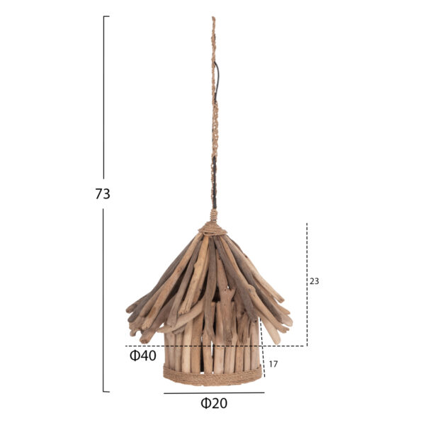 ΦΩΤΙΣΤΙΚΟ ΟΡΟΦΗΣ ΚΡΕΜΑΣΤΟ TREIT HM4874 DRIFTWOOD ΣΕ ΦΥΣΙΚΟ Φ40x73Υεκ [1xΕ27] - Image 2