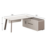 ΓΡΑΦΕΙΟ ΔΕΞΙΑ ΓΩΝΙΑ NEWLINE HM18271R ΜΕΛΑΜΙΝΗ ΕΚΡΟΥ-ΑΝΟΙΧΤΟ ΚΑΦΕ 200x165x75Υεκ - Image 2