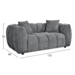 ΚΑΝΑΠΕΣ 2-ΘΕΣΙΟΣ LYKKE HM3324.01 ΓΚΡΙ ΥΦΑΣΜΑ 172x89x70Υεκ. - Image 2