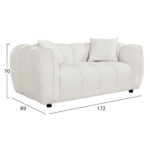 ΚΑΝΑΠΕΣ 2-ΘΕΣΙΟΣ LYKKE HM3324.02 ΕΚΡΟΥ ΥΦΑΣΜΑ 172x89x70Υεκ. - Image 2