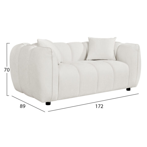 ΚΑΝΑΠΕΣ 2-ΘΕΣΙΟΣ LYKKE HM3324.02 ΕΚΡΟΥ ΥΦΑΣΜΑ 172x89x70Υεκ. - Image 2