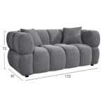 ΚΑΝΑΠΕΣ 2-ΘΕΣΙΟΣ NORIKA HM3332.01 ΓΚΡΙ ΥΦΑΣΜΑ 172x91x72Υεκ. - Image 2