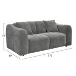 ΚΑΝΑΠΕΣ 2-ΘΕΣΙΟΣ JUNOA HM3334.01 ΓΚΡΙ ΥΦΑΣΜΑ 172x89x74Υεκ - Image 2