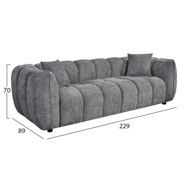 ΚΑΝΑΠΕΣ 3-ΘΕΣΙΟΣ LYKKE HM3323.01 ΓΚΡΙ ΥΦΑΣΜΑ 229x89x70Υεκ - Image 2
