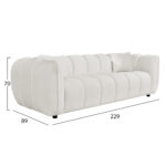 ΚΑΝΑΠΕΣ 3-ΘΕΣΙΟΣ LYKKE HM3323.02 ΕΚΡΟΥ ΥΦΑΣΜΑ 229x89x70Υεκ - Image 2