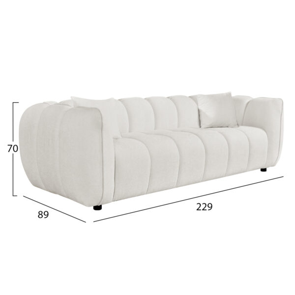 ΚΑΝΑΠΕΣ 3-ΘΕΣΙΟΣ LYKKE HM3323.02 ΕΚΡΟΥ ΥΦΑΣΜΑ 229x89x70Υεκ - Image 2