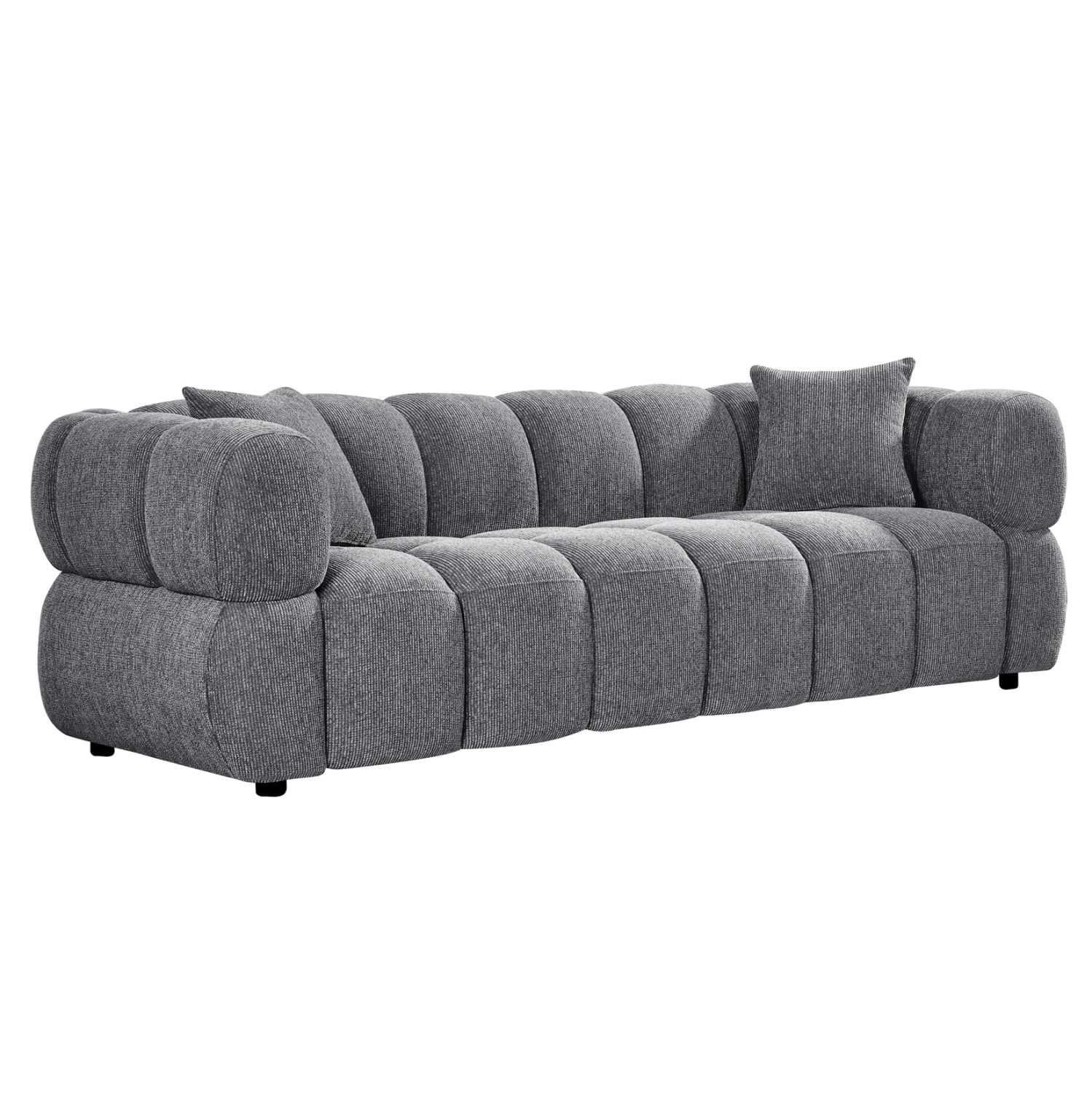 HM3331.01 ΚΑΝΑΠΕΣ 3-ΘΕΣΙΟΣ NORIKA HM3331.01 ΓΚΡΙ ΥΦΑΣΜΑ 220x88x85Υεκ. - Image 1