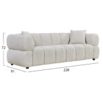 ΚΑΝΑΠΕΣ 3-ΘΕΣΙΟΣ NORIKA HM3331.02 ΕΚΡΟΥ ΥΦΑΣΜΑ 220x88x85Υεκ. - Image 2