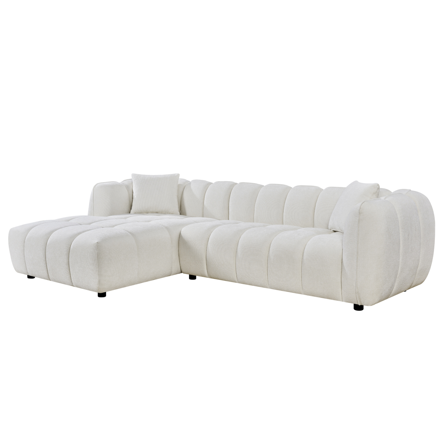HM3326.02L ΚΑΝΑΠΕΣ ΓΩΝΙΑ (ΑΡΙΣΤΕΡΗ) LYKKE HM3326.02L ΕΚΡΟΥ ΥΦΑΣΜΑ 280x89-165(η γωνία)x70Υεκ - Image 1
