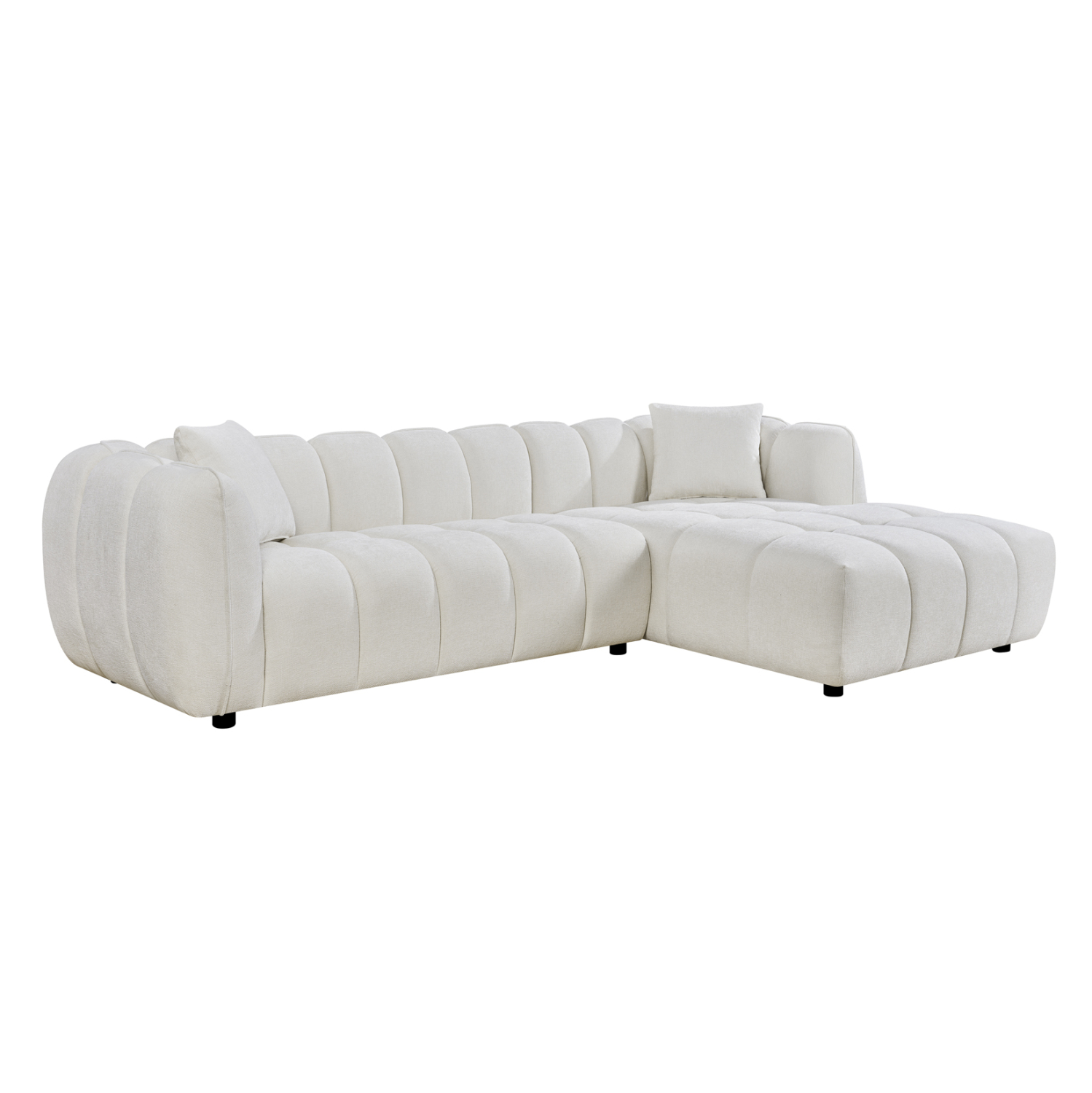 HM3326.02R ΚΑΝΑΠΕΣ ΓΩΝΙΑ (ΔΕΞΙΑ) LYKKE HM3326.02R ΕΚΡΟΥ ΥΦΑΣΜΑ 280x89-165(η γωνία)x70Υεκ - Image 1