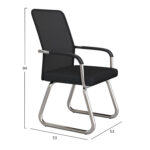 ΚΑΡΕΚΛΑ ΕΠΙΣΚΕΠΤΗ STED HM1232.01 ΜΑΥΡO MESH--ΠΟΔΙΑ/ΜΠΡΑΤΣΑ ΧΡΩΜΙΟΥ 55x59x89Υεκ - Image 2