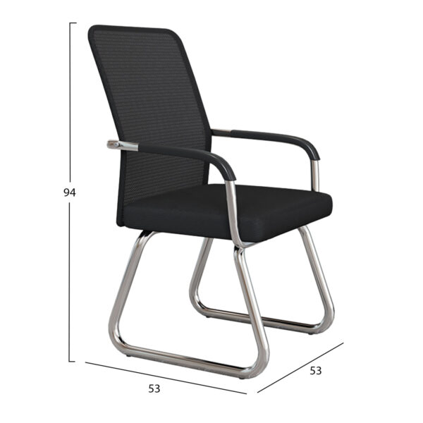 ΚΑΡΕΚΛΑ ΕΠΙΣΚΕΠΤΗ STED HM1232.01 ΜΑΥΡO MESH--ΠΟΔΙΑ/ΜΠΡΑΤΣΑ ΧΡΩΜΙΟΥ 55x59x89Υεκ - Image 2
